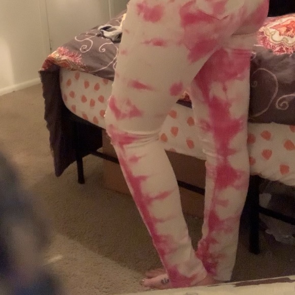 Pink Tye Dye Distressed Skinny Jeans - Picture 2 of 5